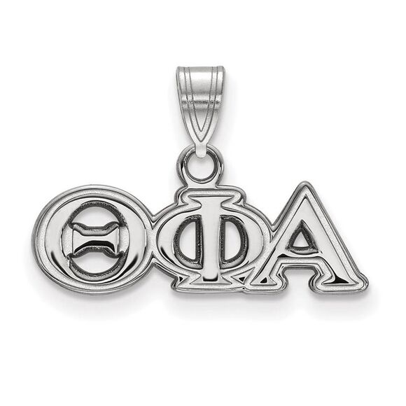 Sterling Silver Theta Phi Alpha Small Greek Letters Pendant - Picture 1 of 3